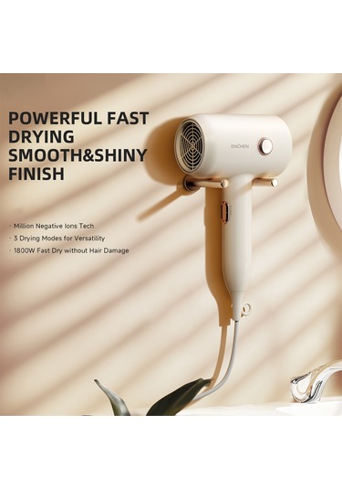 Moveevo Saç Kurutma Makinesi Yüksek Güç 1800w 3000m Negatif İyonlar Saç Kurutma Makinesi 3 Hız Ayarı Hafif Kadınlar İçin Saç