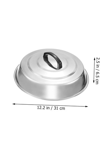 32cm Uzunluğunda Pot Kapağı 2 Adet Paslanmaz Çelik Tava Kapakları Ev Pişirme İçin Metal Tencere Kapağı Metal