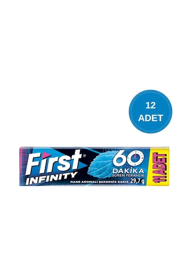 First Infinity Nane Aromalı Sakız 11 Li Stick 12 Paket Uzun Süre Ferahlık