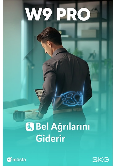 Skg W9 Pro Tens-Ems Bel Ve Sırt Masaj Aleti, Isı Terapisi-Termoterapi, Fototerapi Bel Kemeri Krem