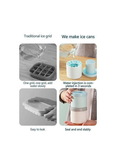 Wondernest Yuvarlak Yaz Yapımı Silikon Sarı Mavi Küpü Kovası Kalıp Jialan Ev Buz Buz + Sc Mavi - Sarı