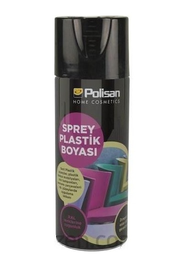Polisan Sprey Boya Plastik Yüzey 400 ML Mat Siyah
