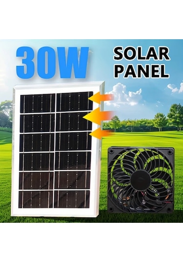 Motion003 Güneş Paneli +2 Adet Fan Ser Güneş Enerjili Egzoz Fanı Çatılar Kulübeler Tavuk Kümesi Köpek Evleri Ip5 Su Geçirmez