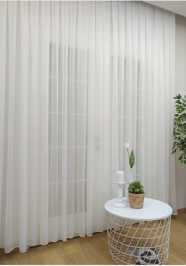 Evdepo Home Kullanıma Hazır Krep Tül Perde