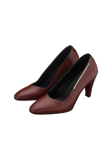 40-41-42-43-44 Numara Ays7986 Kahve Topuklu Özel Seri Kadın Stiletto Bej