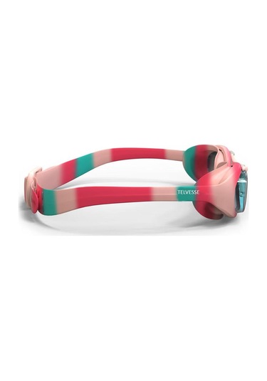 Nabaiji S Boy Unisex Yüzücü Gözlüğü Pembe Turkuaz Şeffaf Camlar Çok Renkli