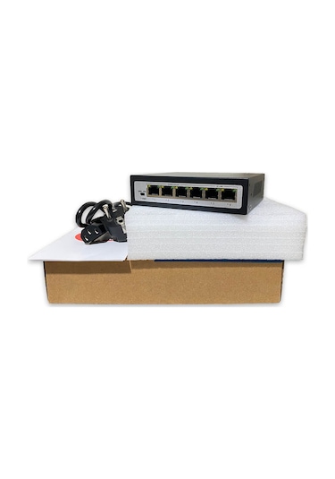 4 Port Ethernet PoE Switch, 6 Port (4+2) - 4 PoE Ports + 2 Uplink