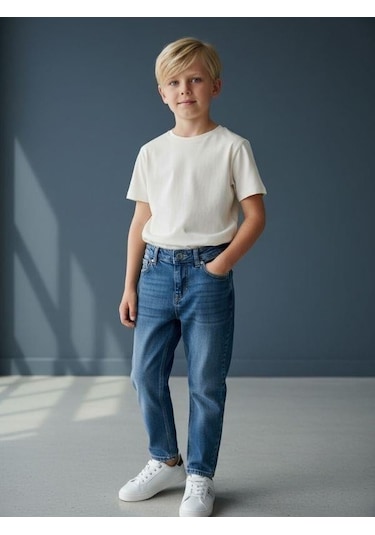 Zekids Erkek Çocuk Denim Pantolon-16656 Renkli