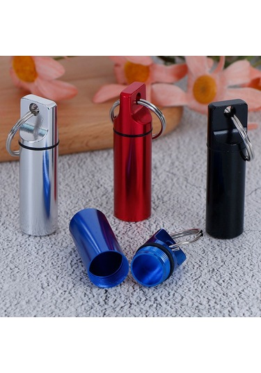 Alüminyum Çok İşlevli Açık Hava Tablet Kabı Kulak Tıkacı Kutusu Vitn Kapsül Hap Kutusu Anahtarlık Hap Saklama Kutusu Hap Şişesi Mat Gümüş,