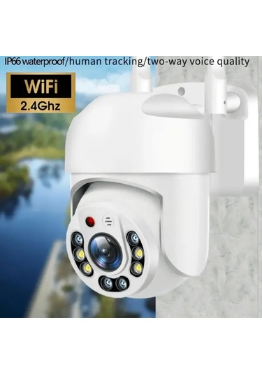 Xuweiwei Outdoor Wifi Guvenlik Kamerası White 360 Derece Pan Tilt Hareket Algılama Iki Yönlü Ses Renkli Usb Güçlü 24ghz Kablosuz