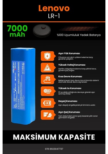 Lenovo Lr1 Uyumlu 7000 Mah Robot Süpürge Bataryası