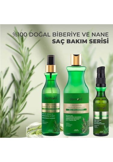 Dermokil %100 Doğal Biberiye Ve Nane Suyu Saç Bakım Serisi Tüm Saç Tipleri