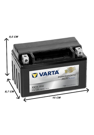 Varta Powersports AGM YTX7A-BS-FA 12 V 6 Ah Motosiklet Aküsü