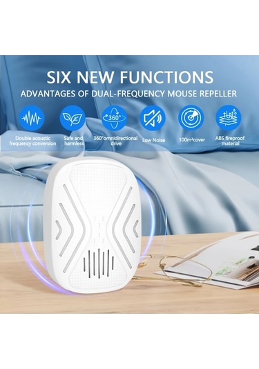 Xuweiwei 6 Adet Hotu Ultrasonik Kemirgen Kovucu Cift Frekansli Fare Kovucu Ev Garaj Dukkan Icin