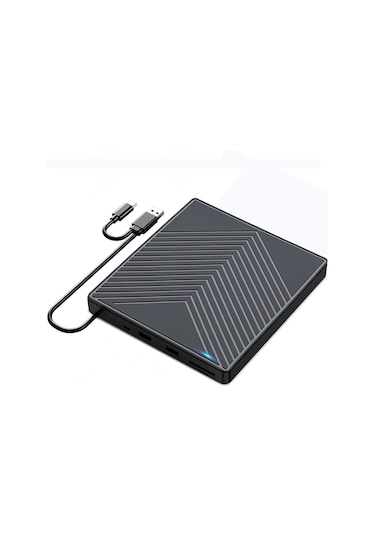 Yaozixa Usb Ve Type-c Desteğiyle Taşınabilir Dış Dvd Yazıcı, 5-in-1 Fonksiyonlu, Ultra İnce Siyah, Dizüstü Bilgisayara Uyumlu Diğer
