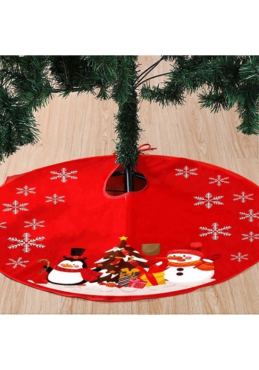 Noel Ağacı Eteği 90 Cm Noel Dekoratif Ağaç Örtüsü Noel Ağacı Örtüsü Kırmızı Noel Ağacı Eteği Noel Ağacı Eteği