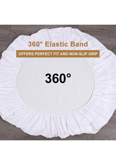 Novahub Gri Tek Kişi Yatak Çarşafı, Elastik Su Geçirmez Yatak Koruyucu, 150x200x30cm, Ev Ve Otel İçin Gri