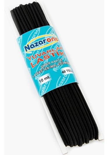 Nazarone Yuvarlak Lastik 10 mt Siyah