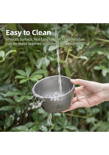 Tomshoo Ultralight Ti Çift Katmanlı Kase Açık Kamp Piknik Pirinç Gümüş