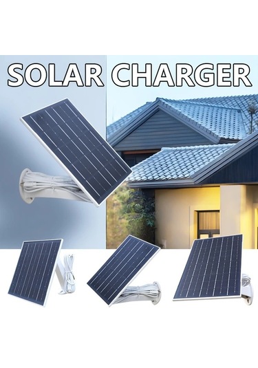 Elmpaly Ayarlanabilir Güvenlik Kamerası Güneş Paneli Şarj Cihazı - 6w Beyaz, Su Geçirmez, 180 Duvara Monte, Restoran Ev Market İçin