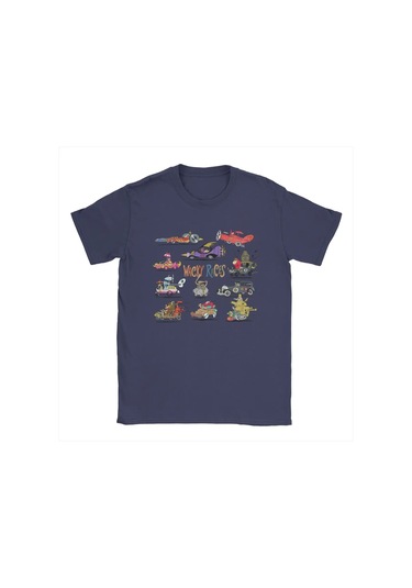 Champrınt 60'lar Tuhaf Yarışlar Erkek Pamuklu Tişört - Kısa Kollu O Boyun 4xl 5xl 6xllacivert Lacivert