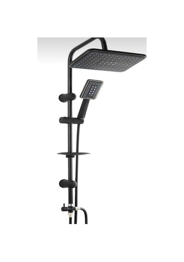 Hybrid Siyah Yağmurlama Tepe Duş Seti Siyah