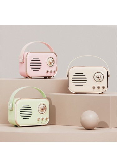 Yifomall Mini Bluetooth Hoparlör, Taşınabilir Karaoke Makinesi, Hıfı Subwoofer, Kablosuz Mıkrofon, 6 Ses Efekti, Dış Mekan Müzik Sistemi, Açık Yeşil Tek Mıkrofon