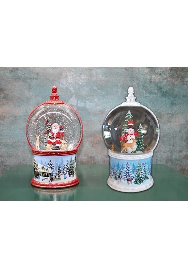 Populermarketim - Kardan Adam Ve Noel Babalı Işıklı Müzikli Kar Küresi Alk3183