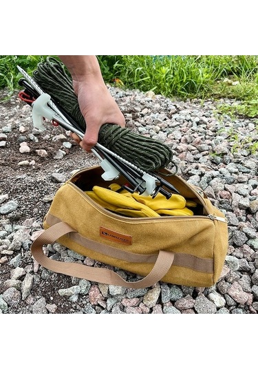 Novahub Kamp Çadırı Kurulum Kanvas Çantası - Büyük Zemin Çivisi Makyaj Çantası Klipsli Um44332-8 Renkli Çanta - Yurt Dışından Çok Renkli Çok Renkli