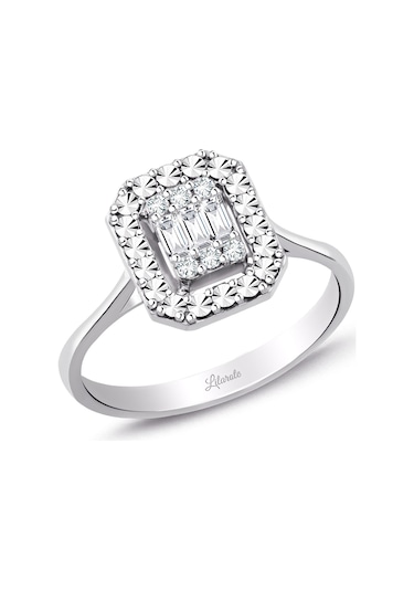 0.15 Ct. Modern Tasarım Baget Kare Tektaş Yüzük