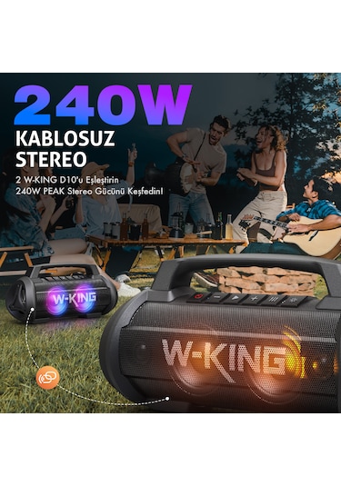 W-King D10  120W Party Box 42S Bluetooth 5.0 Hoparlör