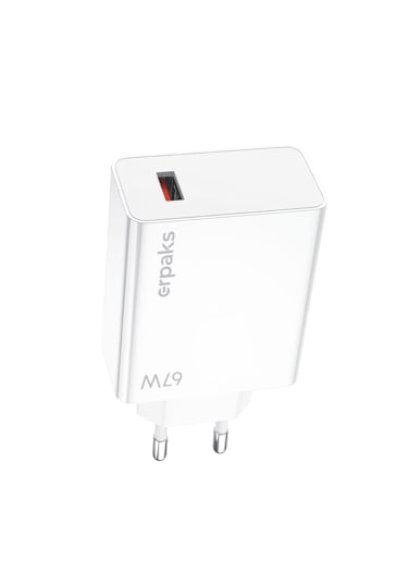 Erpaks 67w Usb-a Hizli Sarj Adaptoru Ve Usb-a/type-c Kablo Beyaz