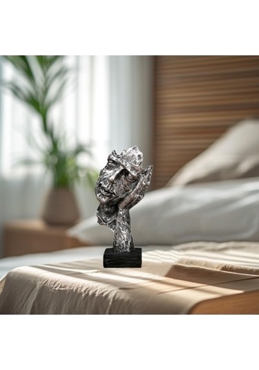 Lijinxu Yüz Soyut Heykel Raf Giriş Yatak Odası Için Gümüş