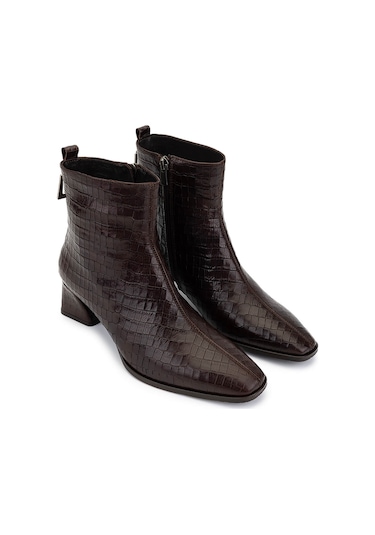Tamer Tanca Kadın Hakiki Deri Kahverengi Kroko Klasik Bot 33 11510 Bn Bot Sk25-26 Kahve Kroko Kahve