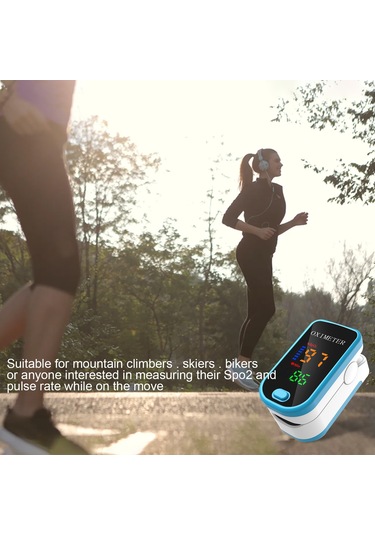 Maiyame Parmak Tipi Oksimetre: Oksijen Doyması Ve Nabız Ölçer, 5 Saniye Otomatik Kapatma, Mavi-beyaz Tasarım Pil Dahil Değil