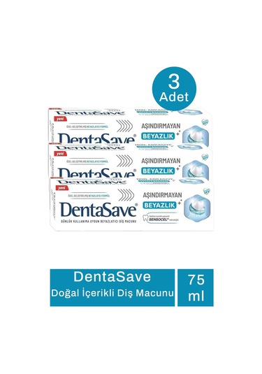 Dentasave Aşındırmayan Beyazlık Diş Macunu 3 x 75 ML
