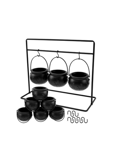 Westworld Cadılar Bayramı Kazan Dekoru, 9 Adet Kazan Tenceresi, Rafta Cadı Kazanı Servis Kaseler