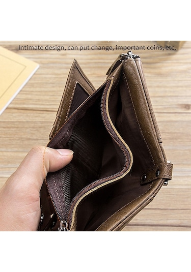 Bull Captaın Deri Üç Katlı Fermuarlı Erkek Cüzdan Siyah