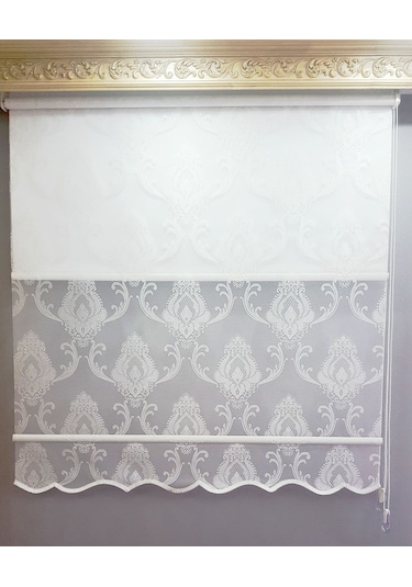 1.Kalite N11 Özel Osmanlı Motifli Çift Mekanizmalı Tül Stor Perde