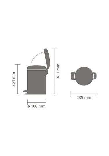 Çöp Kovası, Pedallı, Soft, 3lt - Paslanmaz Çelik Paslanmaz Çelik