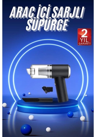 Vakumlu Araç İçi Süpürge Taşınabilir Pratik Şarjlı Temizlenebilir