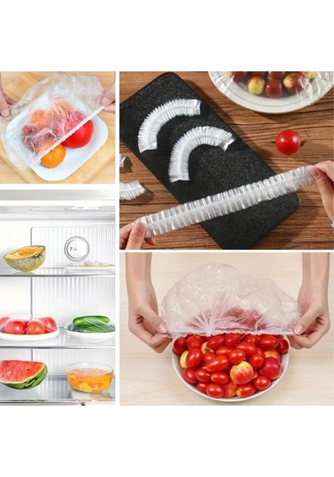 100 Adet Tazeliği Koruyan Tencere Ve Tabak Bonesi Çok Amaçlı Kullan At Tabak Bonesi 5256 Çok Renkli