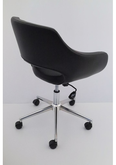 Ultra Siyah Deri Ofis Koltuğu