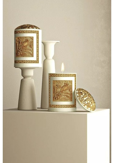 Alexandre J Pure White Mum 220g, Porselen Ve Bronz Tasarım