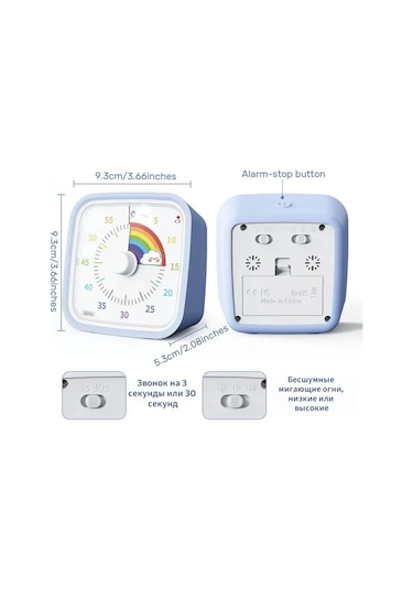 Lemestar Sessiz Çalışan Mekanik Zamanlayıcı - Görsel Geri Sayım Aracı Yeşil