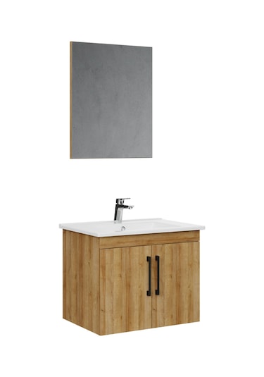 Creavit D20 Banyo Dolabı Seti Çekmeceli 65 Cm Everest Kahverengi