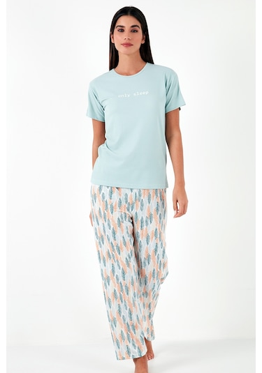 Lela Regular Fit Bisiklet Yaka Kısa Kollu Bayan Pijama Takımı 65770105 Mint Lela Regular Fit Bisiklet Yaka Kısa Kollu Bayan Pijama Takımı 65770105 Mint