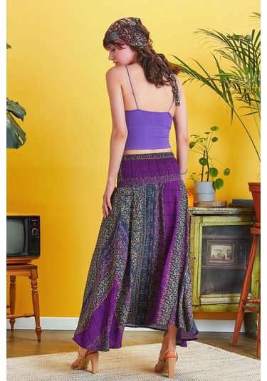 Salaş Asimetrik Etek Mor