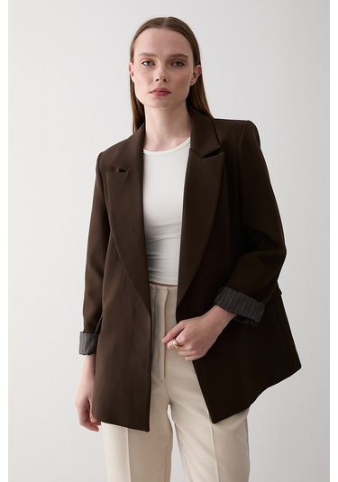 Kahverengi Blazer Ceket - 7560 Kahverengi