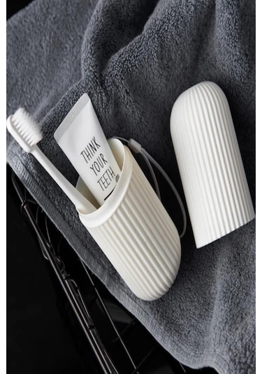 Beyaz Seyahat Tipi Aksesuar Taşıma Kabı Gözlük Diş Macunu Diş Fırçası Saklama Kutusu Siyah